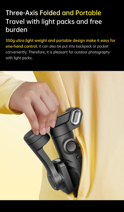 AOCHUAN 3-Axis Handheld Gimbal Stabilizer for Smartphone with Fill Light