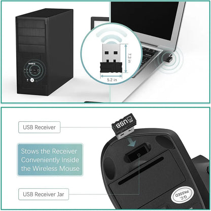 Ergonomic 2.4GHz Wireless Optical Vertical Mouse