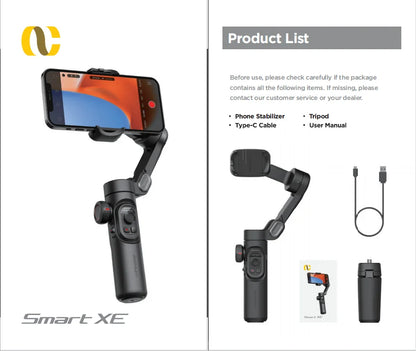 AOCHUAN 3-Axis Handheld Gimbal Stabilizer for Smartphone with Fill Light