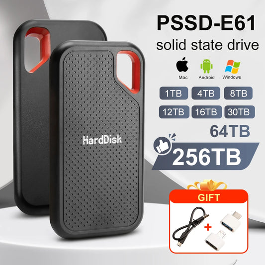 Mobile hard disk large capacity 256TB SSD solid state hard disk external hard disk HDD suitable for laptop/PC/iPadUSB3.1 origina