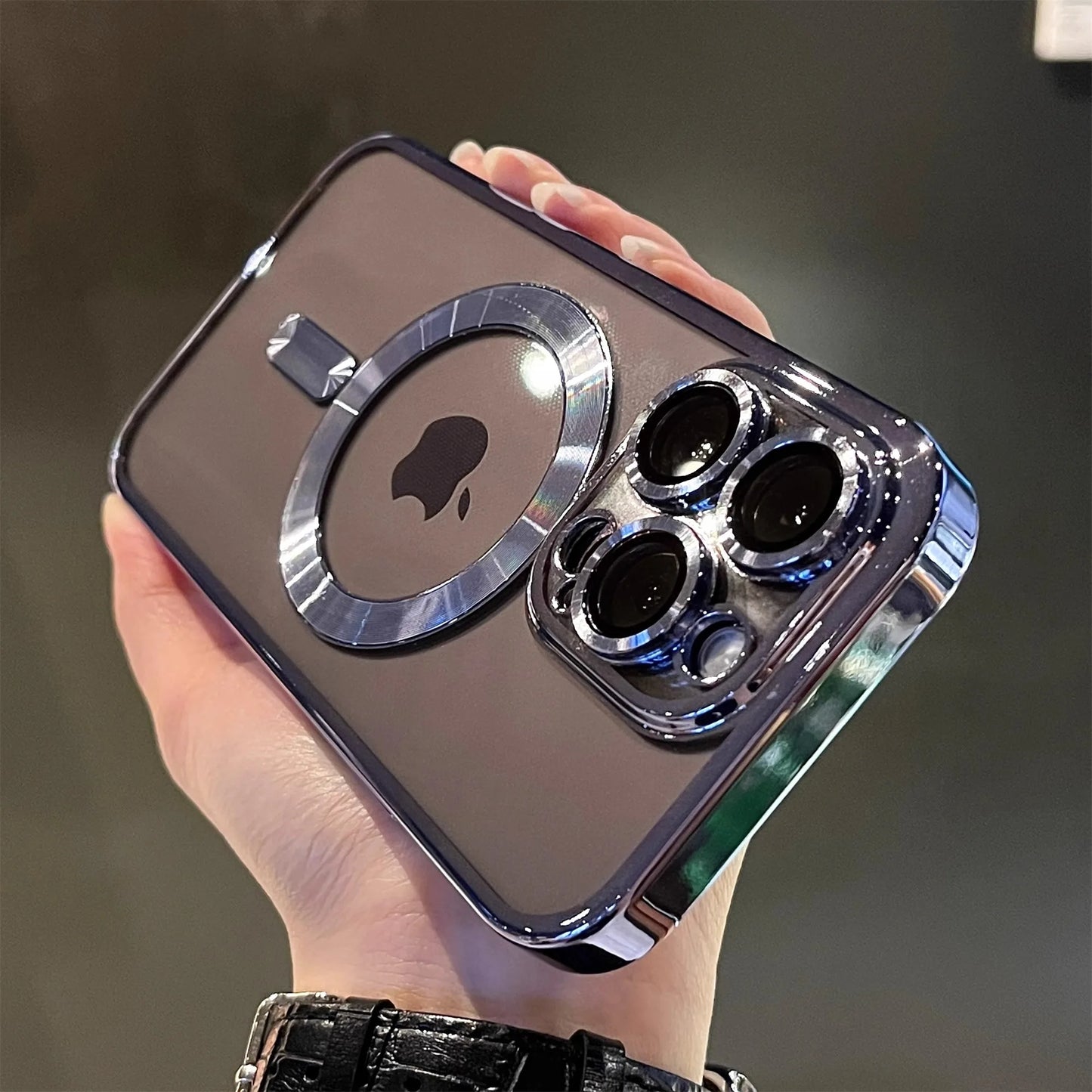 Luxury Magnetic Plating Clear Case For iPhone