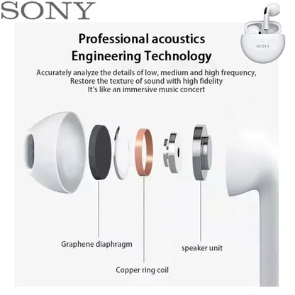 S ONY Pro6 TWS Bluetooth Earphone 9D Stereo Wireless Headphone In-Ear HiFi Earbud HandsFree Headset With Microphone For iOS