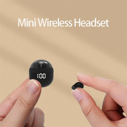 Ultra Small Mini Bluetooth 5.3 Headset Digital Display Wireless Touch Invisible Headphones Noise Reduction Sleep Earbud With Mic