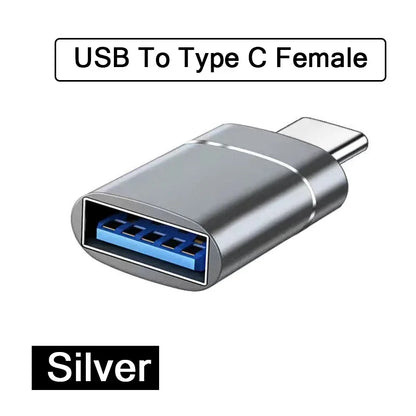 2PCS - USB 3.0 To Type C OTG Charger Adapter Connector and Type-C to USB Male