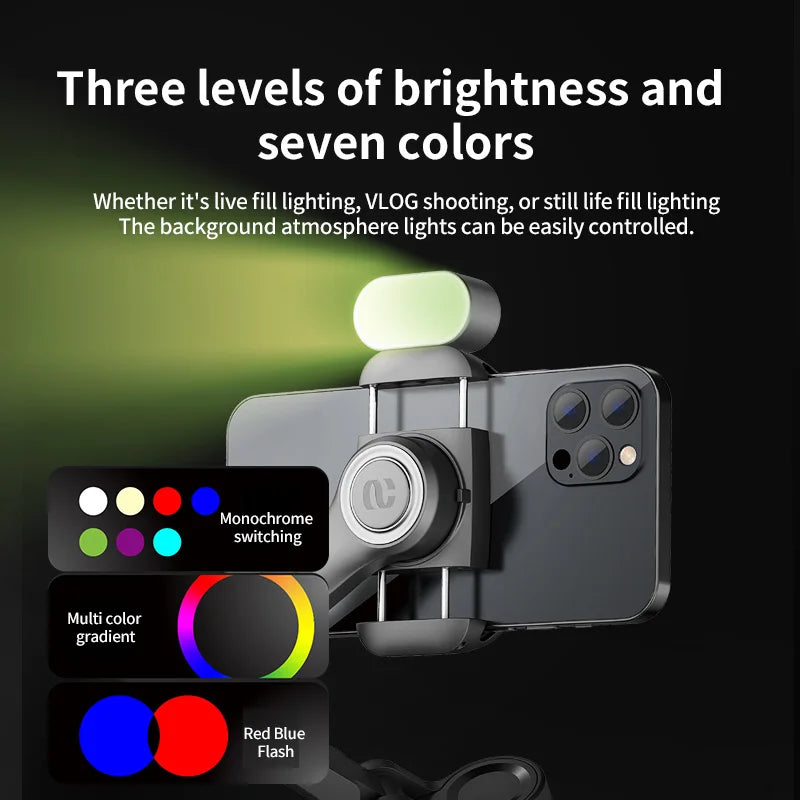 AOCHUAN 3-Axis Handheld Gimbal Stabilizer for Smartphone with Fill Light