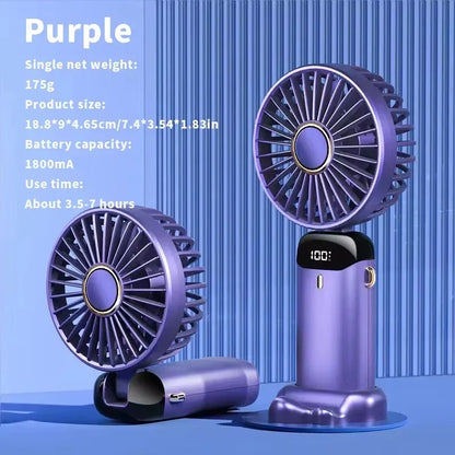 Foldable Portable Desk/Neck Hanging 5 Speed USB Rechargeable Fan