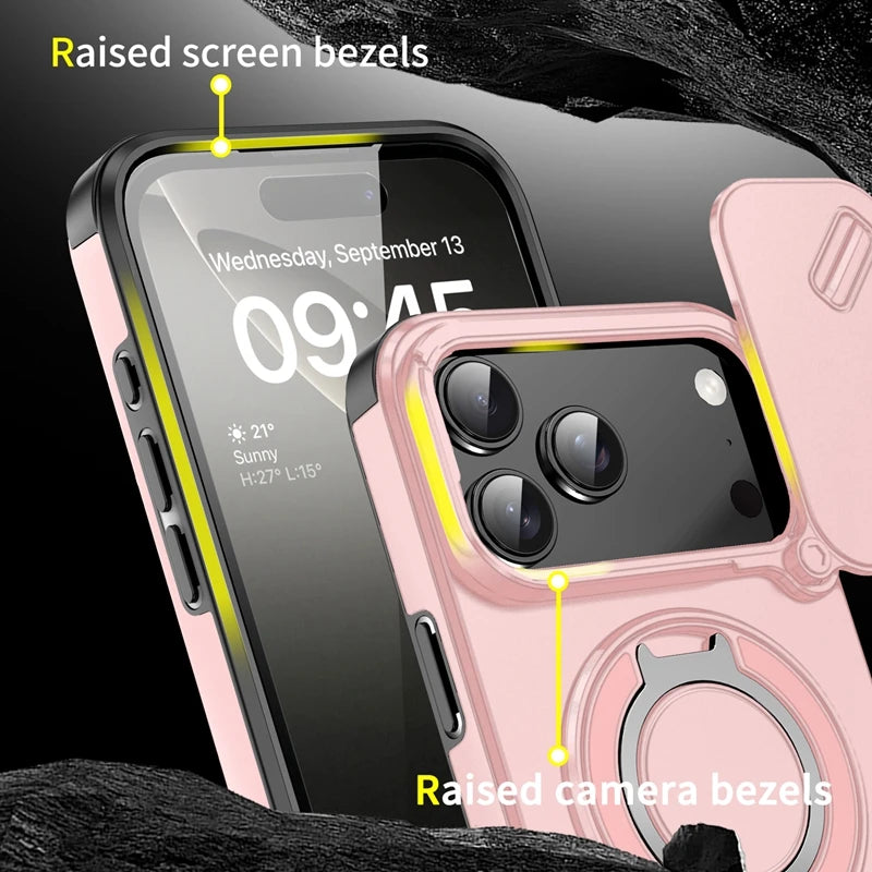 Armor Shockproof Magnetic Ring Stand Holder Phone Case For iphone 17 Pro Max Camera Protection Cover For iphone17 Air Case