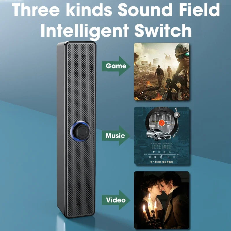 Home theater, Bluetooth speakers, USB powered wired and wireless audio panels, TV, PC, laptop, 3D audio gaming system