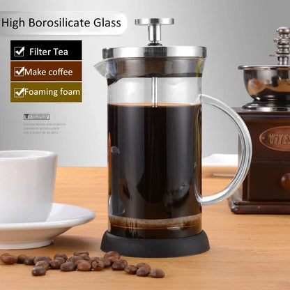 350-1000ml French Press - Stainless Steel and Glass Coffee Maker