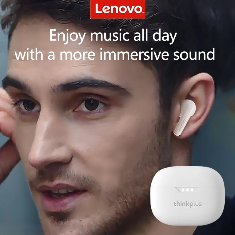 100% Original Lenovo Headphones Wireless Bluetooth 5.2 Earbuds HiFi Stereo Noise Reduction Headphones Touch Control 250mAH New