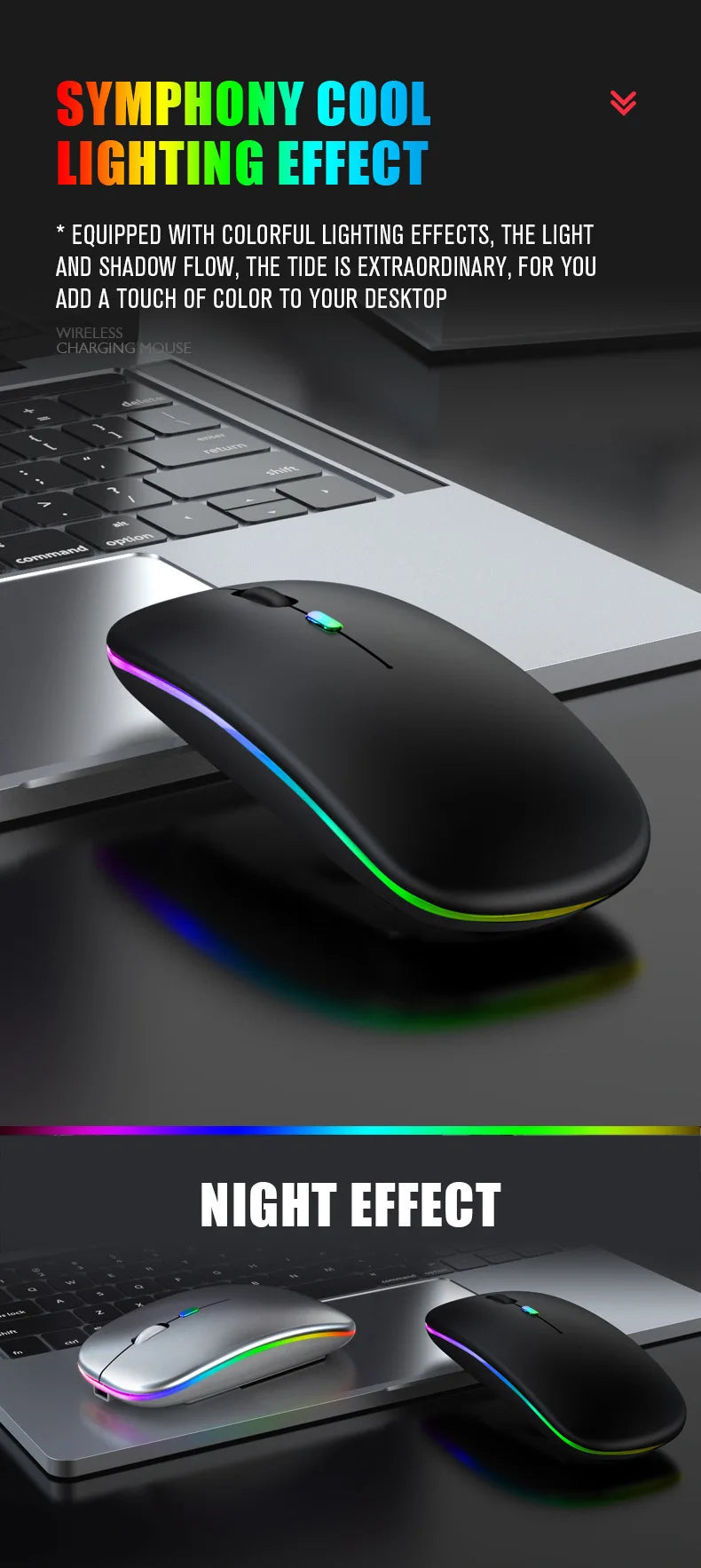 Wireless Mouse Bluetooth compatible 2.4GHz
