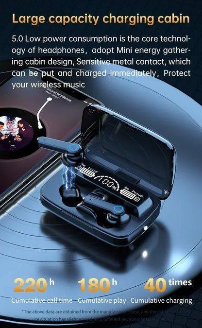 M19 headset TWS Earphone Intelligente Touch Control Wireless Bluetooth-compatible Headphones Waterproof LED Display With Mic