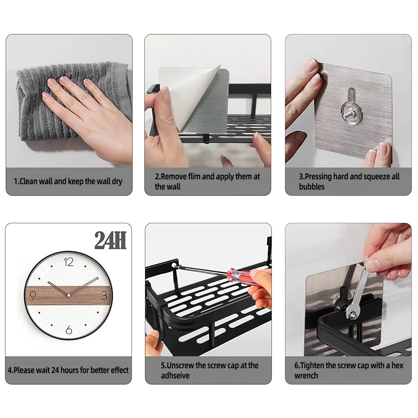 Bathroom Storage - No Drill - Wall Mount - Corner Shelf