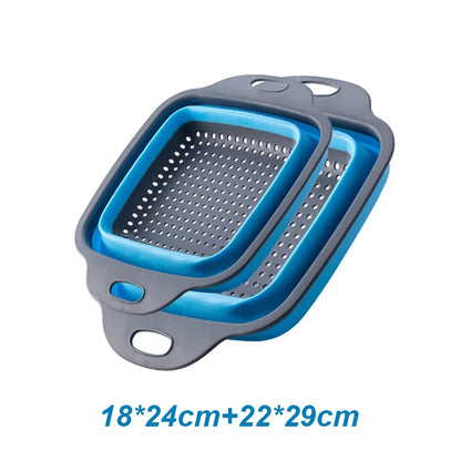 2PCS Silicone Folding Drainer Basket