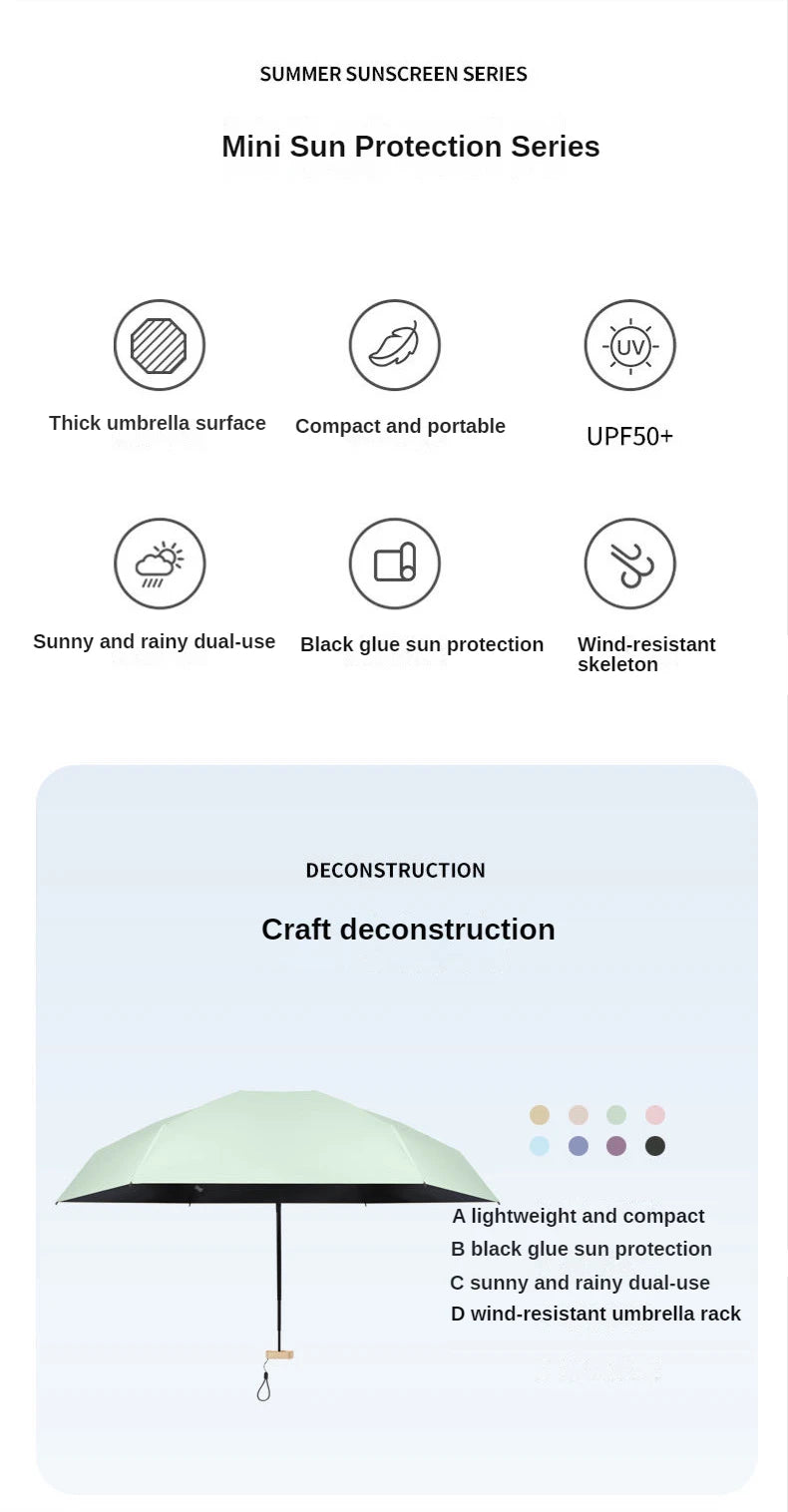 Mini Pocket Sun/Rain Travel Umbrella