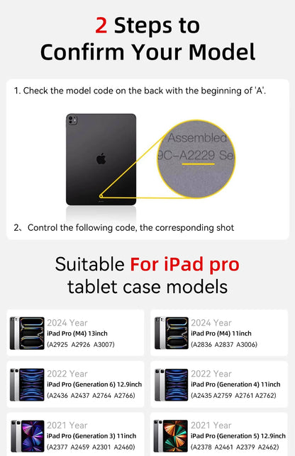 2025 New Tablet Case For iPad Pro 11 12.9 13 M2 M4 M3 Case 9.7 10.2 5th 6th 7/8/9 10th 11th mini 6 7 case Air 3 4 5 6 Cover