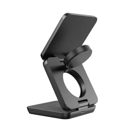 3 In 1 Foldable Magnetic Wireless Charger Stand For iPhone 16 15 14 13 Pro Max iWatch 10 9 AirPods Fast Charging Station Holder
