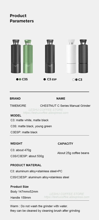 TIMEMORE Chestnut C3S / C3ESP Manual Coffee Grinder