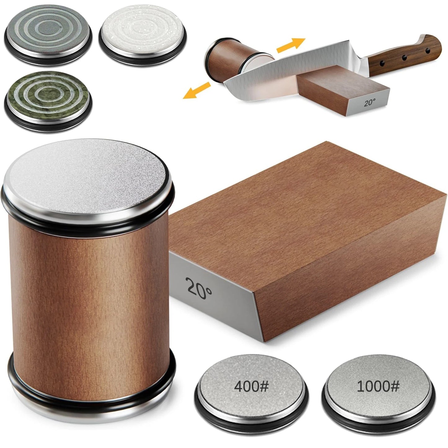 Rolling Knife Sharpener Magnetic Knife Holder Diamond Sharpening Stone Kit