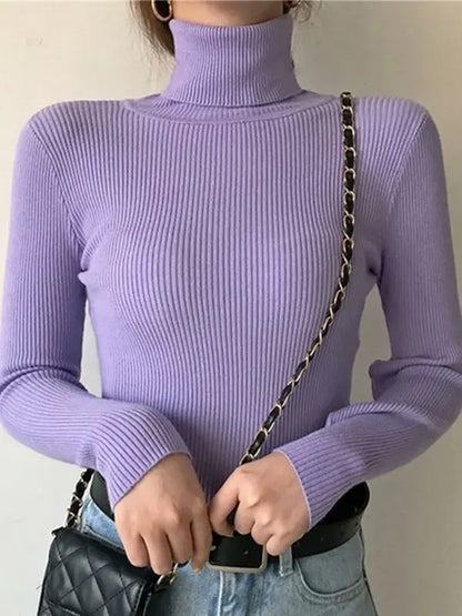 Women Fall Turtleneck Sweater Knitted Soft Pullovers Cashmere Jumpers Basic Soft Sweaters For Women 2025 Autumn Winter