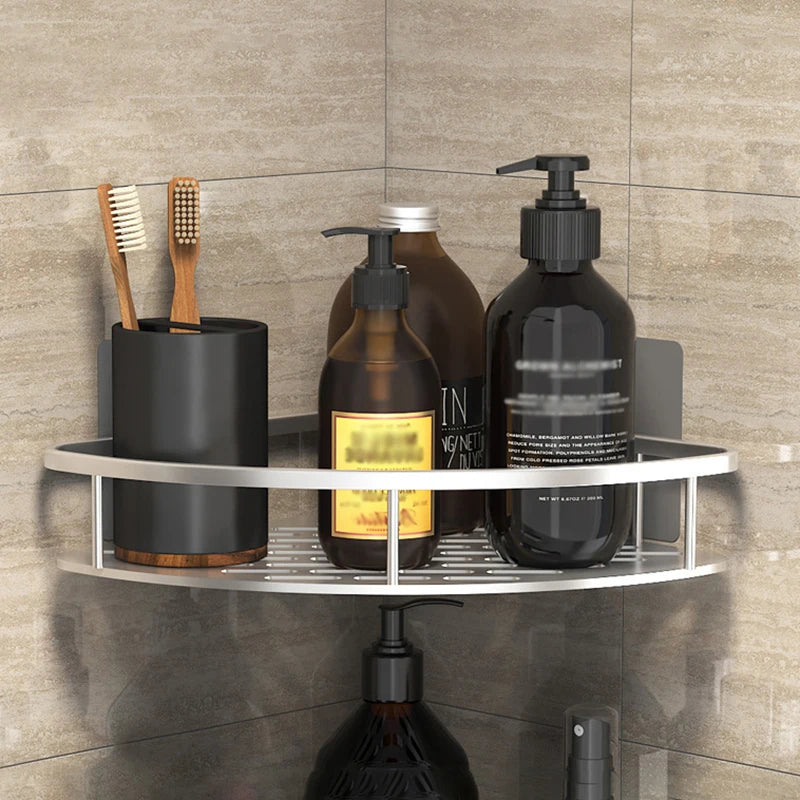 Bathroom Storage - No Drill - Wall Mount - Corner Shelf