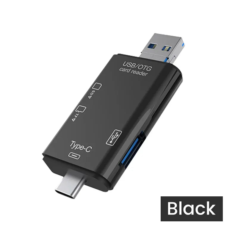 6-in-1 Type-C Card Reader – Fast & Versatile Data Transfer