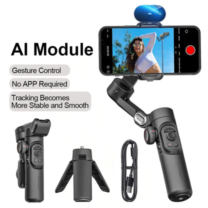 AOCHUAN 3-Axis Handheld Gimbal Stabilizer for Smartphone with Fill Light