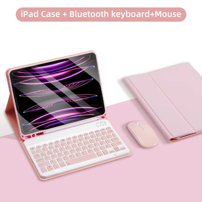 For iPad Keyboard Case For iPad 2024 iPad Air 11-in 13-in M2 Pro 11-in 13-in M4 Pro 11 12.9 10.2 9/8/7th 10.5 9.7 Air 3 2 Case