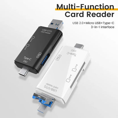 6-in-1 Type-C Card Reader – Fast & Versatile Data Transfer