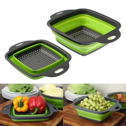 2PCS Silicone Folding Drainer Basket