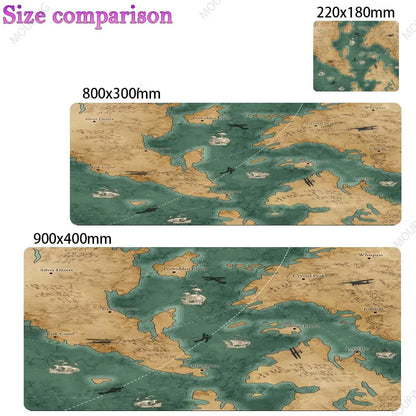 Vintage Map Deskmat,OLD MAP of The World Gaming Mouse Pad Laptop Office Home Mousepad Gamer Keyboard Carpet Computers Mouse Mats