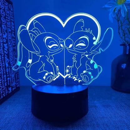 3D Illusion Stitch Night Light with Remote Control and Smart Touch Room Decor Lamp
