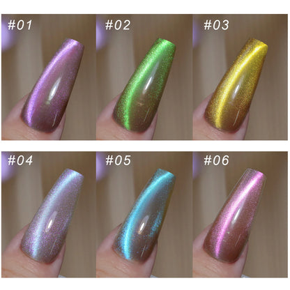 Aurora Blue Tears Cat Eye Magnetic Gel Nail Polish Sparkling Shimmer Fairy Crystal Magnetic Gel Nail Polish for DIY Charm Nails