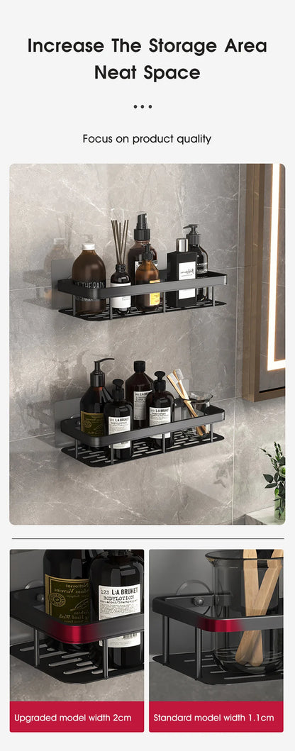 Bathroom Storage - No Drill - Wall Mount - Corner Shelf