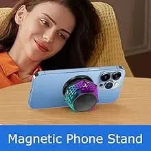 Mini Magnetic Bluetooth Speaker with RGB Lights - Portable Wireless Speaker, Phone Stand & TWS Pairing for IPhone/Android