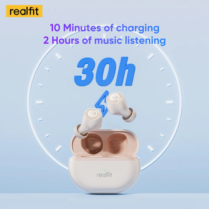 Realfit F4 Mini ANC Bluetooth Earphones 40dB Active Noice Cancellation HIFI Heavy Bass Wireless Earbuds for realme xiaomi