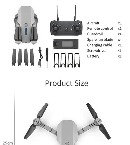 New E88 Pro WIFI FPV Drone Wide Angle HD 4K 1080P Camera Height Hold RC Foldable Quadcopter Dron Helicopter Toys Gift