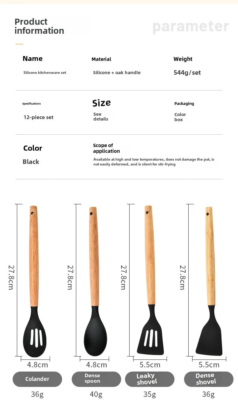 12-Piece Silicone Kitchen Utensil Set
