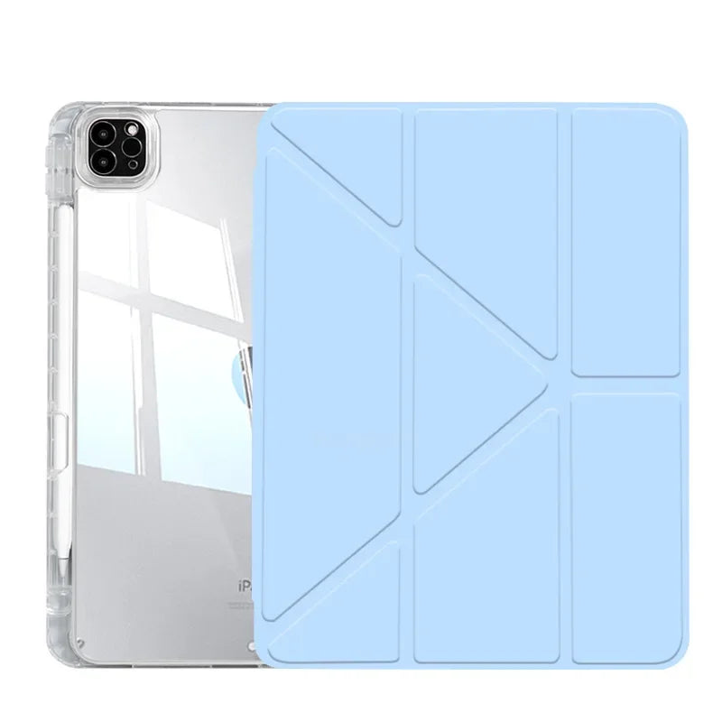 Y-Fold Case For 2025 A16 11th iPad Air 11 M3 M2 2024 iPad 10th Gen 10.2 7 8th 9th Pro11 M4 Air4 5 10.9 Air13 M2 M3 Pencil Holder