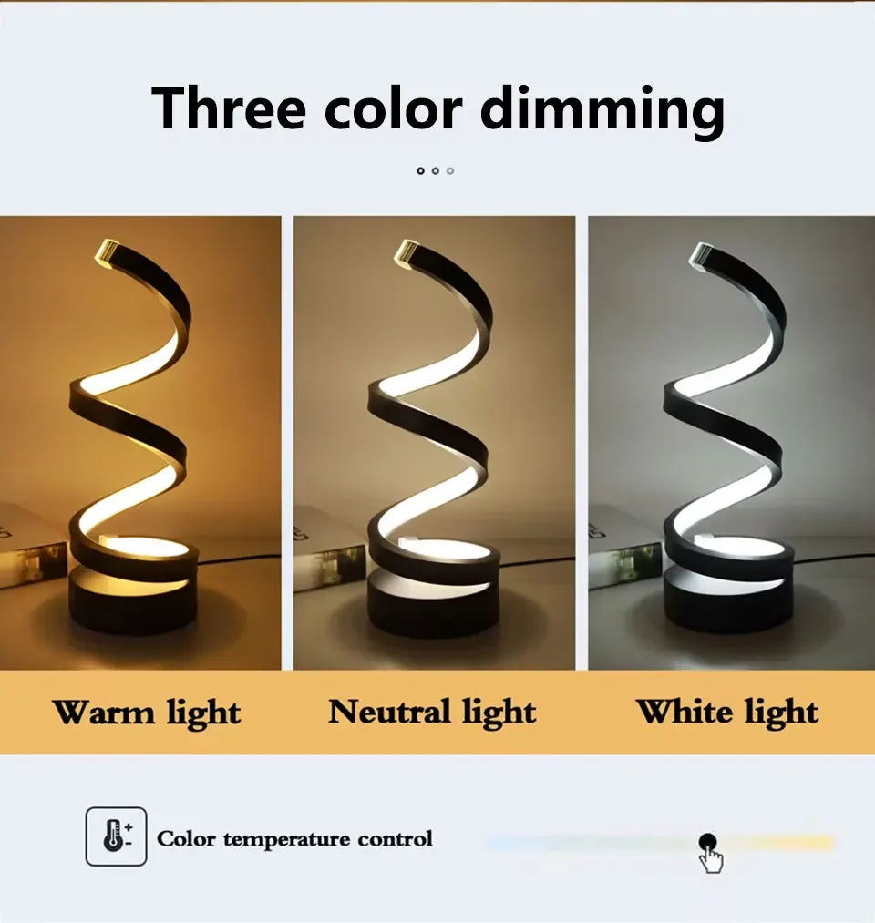 Modern LED Spiral Table Lamp
