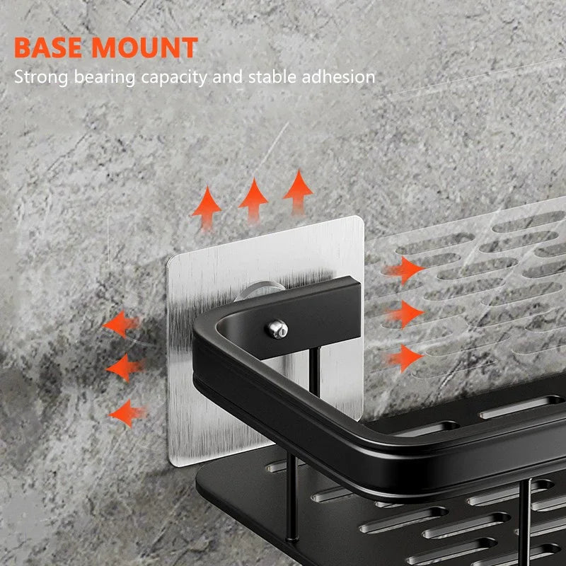 Bathroom Storage - No Drill - Wall Mount - Corner Shelf