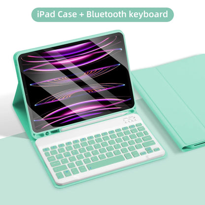 For iPad Keyboard Case For iPad 2024 iPad Air 11-in 13-in M2 Pro 11-in 13-in M4 Pro 11 12.9 10.2 9/8/7th 10.5 9.7 Air 3 2 Case