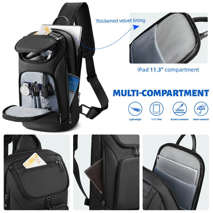 HK Business Crossbody Bag For Men Portable Shoulder Messenger Bags Male Waterproof Travel Short Trip Chest Bag For 11 Inch iPad