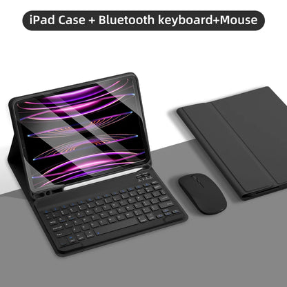 For iPad Keyboard Case For iPad 2024 iPad Air 11-in 13-in M2 Pro 11-in 13-in M4 Pro 11 12.9 10.2 9/8/7th 10.5 9.7 Air 3 2 Case
