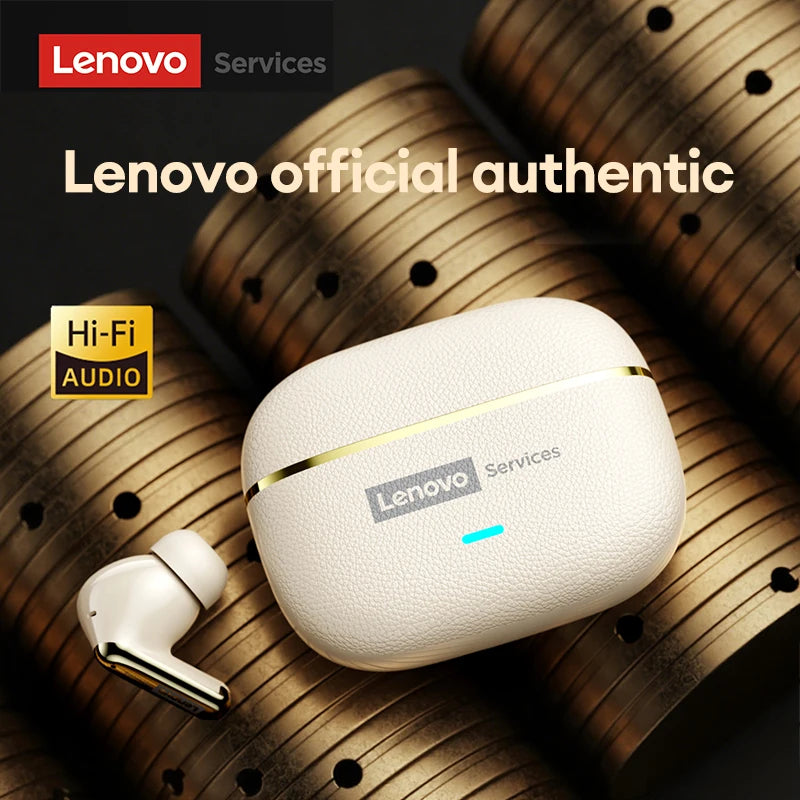 Lenovo LE208 Wireless Bluetooth 6.0 Leather Headphones HiFi Lossless Sound Noise Reduction Earphone Low Latency Gaming Earbuds