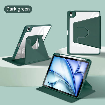 For iPad Air 11 M2 Case 2024 Pro M4 360° Rotation Cover for Air 5/4 iPad 10th 10.9in Mini 6 7/8/9th 10.2in Pro12.9 Tablet Cover