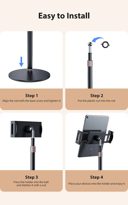 Adjustable Monitor Stand Height Portable Vesa Monitor Tablet Holder Up To 24Cm Standing Tablet Bracket Desk Mount Wider Base