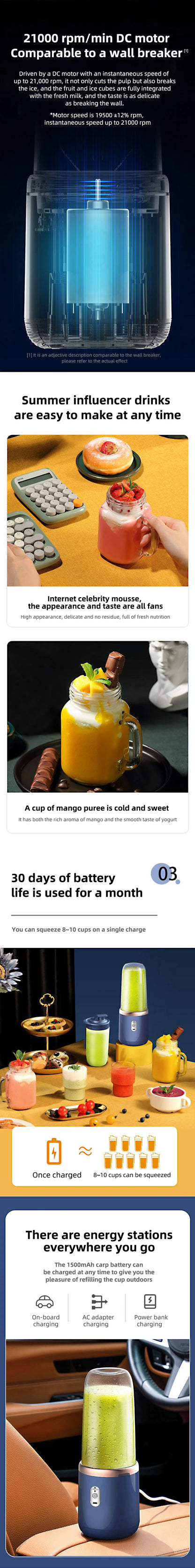 400ml Portable Electric Fruit Juicer/Blender