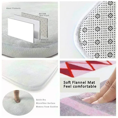 MINISO Anime Demon Slayer Peripheral Carpets Bedside Floor Mat 2D Anime Floor MATS for Student Dormitories and Bedrooms Rug