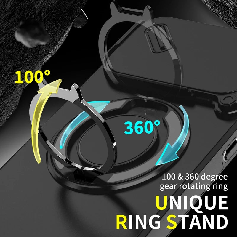 Armor Shockproof Magnetic Ring Stand Holder Phone Case For iphone 17 Pro Max Camera Protection Cover For iphone17 Air Case